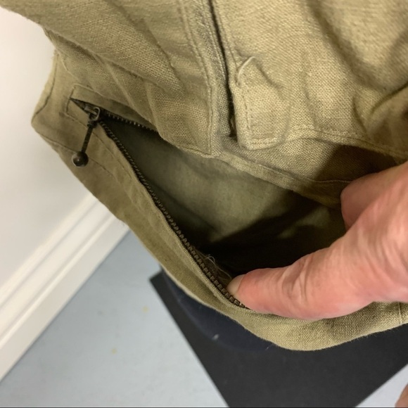 Vintage Hudson Bay Vest linen blend Quilted Tan Green Sz S/M Fishing Hiking - Picture 9 of 14